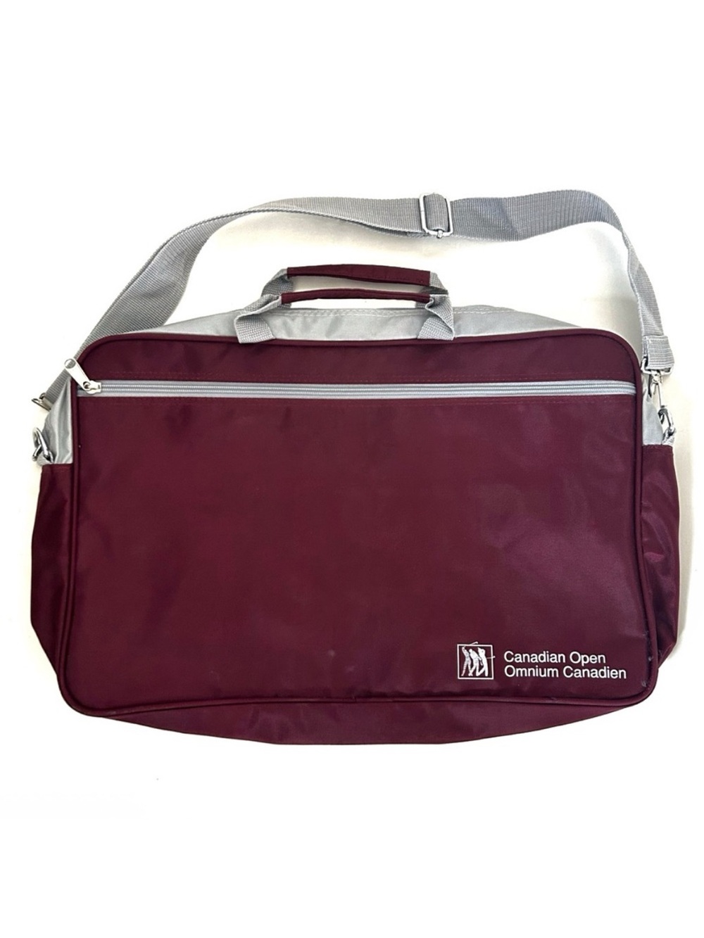 Vintage Canadian Open Golf Tournament Burgundy Red Grey Tote Bag Laptop Shoulder